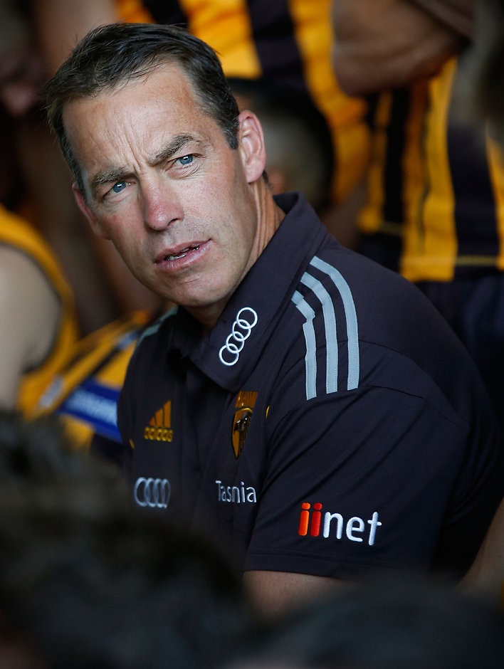 AFL 2016 Media - Hawthorn Team Photo Day MELBOURNE, AUSTRALIA - FEBRUARY 02: Alastair Clarkson, Senior Coach of the Hawks looks on during the Hawthorn Hawks official team photo day at the Ricoh Centre in Melbourne, Australia on February 02, 2016. (Photo by Adam Trafford/AFL Media)